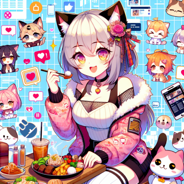 贪吃的猫女：猫女动漫角色热议，交友App聊二次元魅力